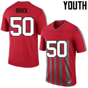NCAA Ohio State Buckeyes Youth #50 Nathan Brock Throwback Nike Football College Jersey XGR1045CX